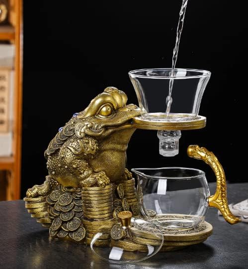 Otomatik Cam çay seti Tembel Kung Fu çay bardağı seti demlik ile cam çaydanlık ısıya dayanıklı cam çaydanlık Demlik