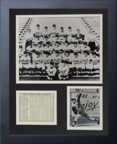 Efsaneler Asla Ölmez 1959 Los Angeles Dodgers Çerçeveli Fotoğraf Kolajı, 11 x 14 inç