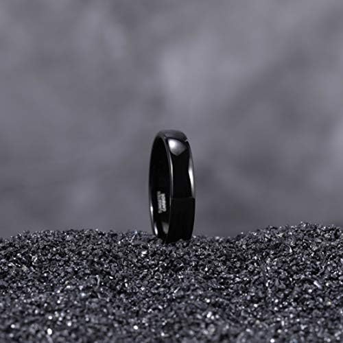 2mm 4mm 6mm 8mm Siyah Tungsten Yüzük Erkekler Kadınlar için Düğün Band Kubbeli Yüksek Lehçe Konfor Fit 4-15