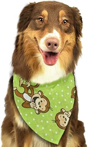 Yeşil Zeki Maymun Köpek Atkı, Günlük Önlükler Rahat Susturucu-Sevimli köpek papyonu Yaka Küçük Orta Büyük Köpekler