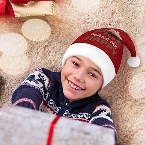 Domuzlar Beni Mutlu Ediyor Noel Şapkası Kişiselleştirilmiş Noel Baba Şapkası Komik Noel Süsleri