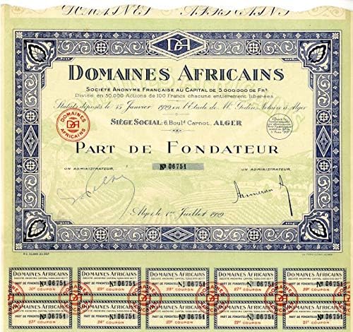 Domaines Africains - Stok Sertifikası