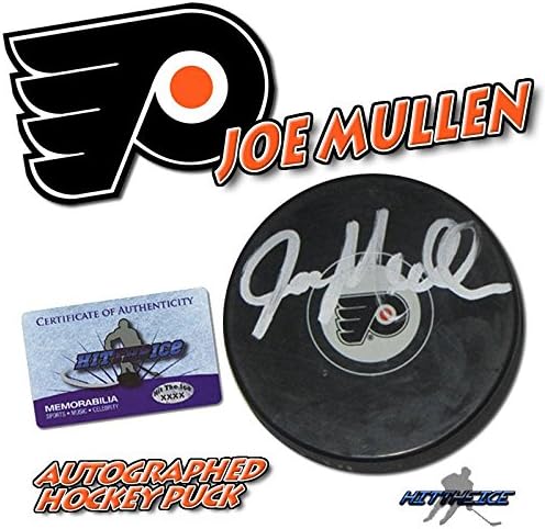 JOE MULLEN, PHİLADELPHİA FLYERS Pakını COA HOLOGRAM İmzalı NHL Paklarıyla İmzaladı