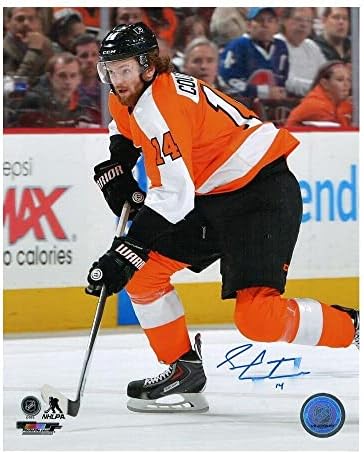SEAN COUTURİER İmzalı Philadelphia Flyers 8 x 10 Fotoğraf (Lekeli) - 70530 B-İmzalı NHL Fotoğrafları