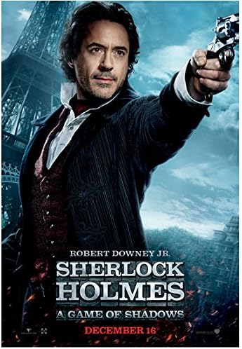 Sherlock Holmes Robert Downey Jr. ' ın Tabancayı İşaret Ettiği Gölgeler Oyunu Film Afişi 8 x 10 Fotoğraf