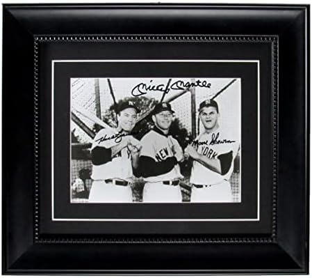 Mickey Mantle / Bill Skowron / Hank Bauer İmzalı 8x10 Fotoğraf Yankees Çerçeveli JSA-İmzalı MLB Fotoğrafları