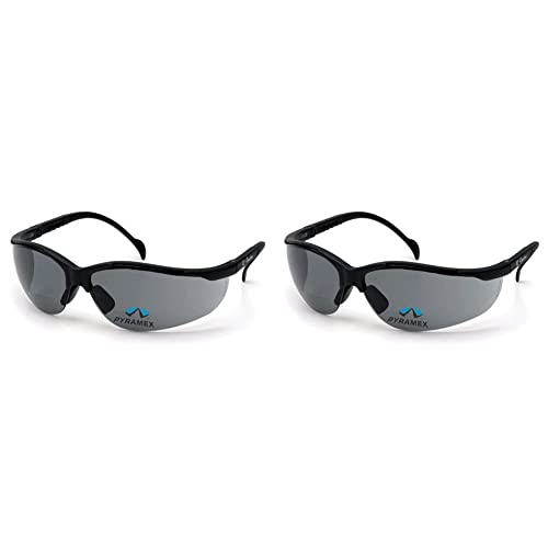 Pyramex V2 Okuyucular Güvenlik Gözlükleri, Siyah Çerçeveli Gri +1,5 Lens (2'li Paket)