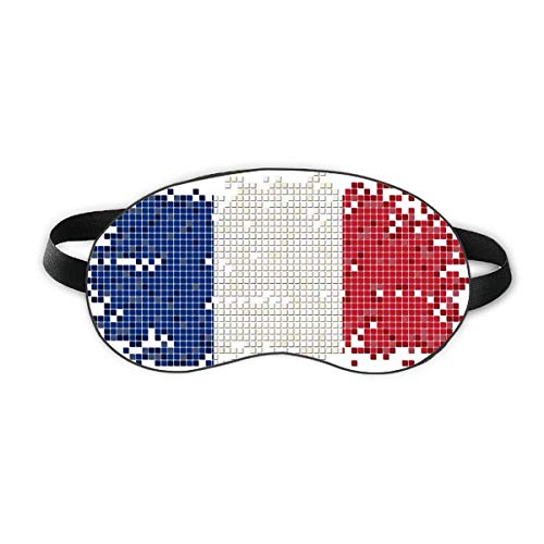 Fransa basit ızgara ulusal bayrak uyku göz kalkanı yumuşak gece körü körüne gölge kapak