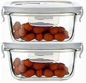 Femora Borosilikat Cam Mikrodalga Güvenli Kare Gıda Saklama Kabı Havalandırma Kapağı (800 ml, 2 Set)