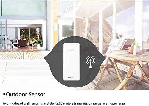 ZJHYXYH Kablosuz Kapalı Açık Ev Sensörü ile Dijital Sıcaklık Nem çalar saat Arkadan Aydınlatmalı Ev