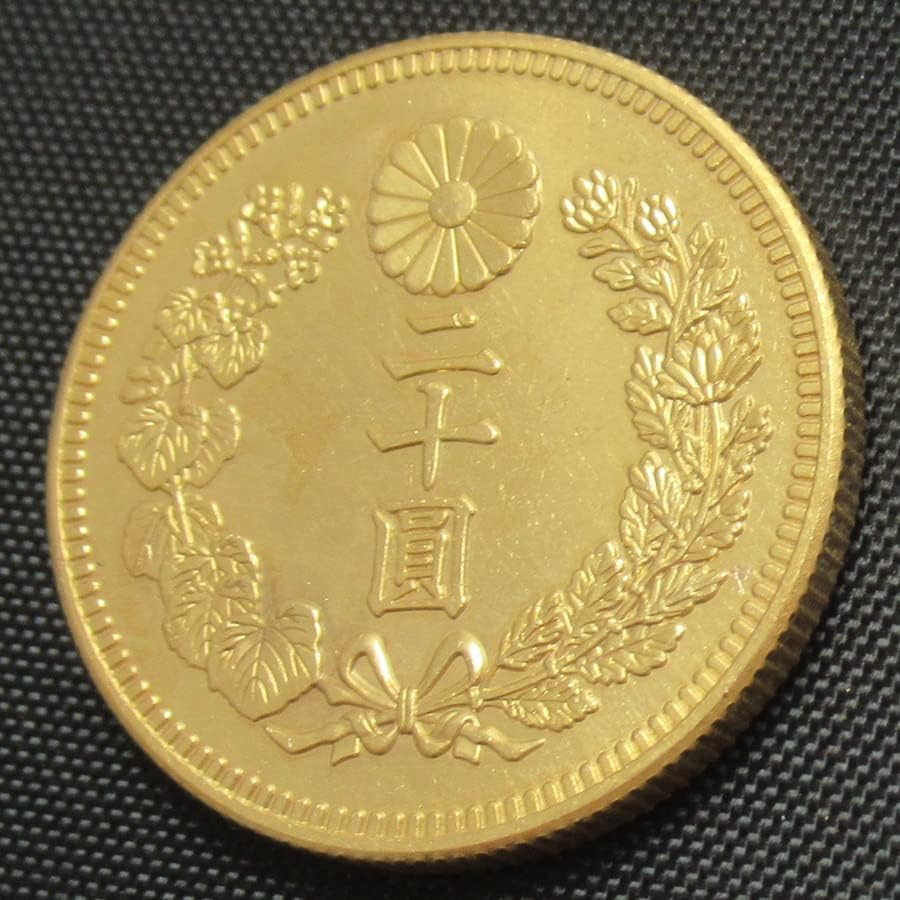 Japon Altın Sikke 20 Yuan Taisho 9 Yıl Altın Kaplama Çoğaltma hatıra parası