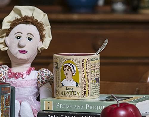 Jane Austen Kahve Kupası - Austen'in En Ünlü Alıntıları ve Tasvirleri-Eğlenceli Bir Hediye Kutusunda Geliyor