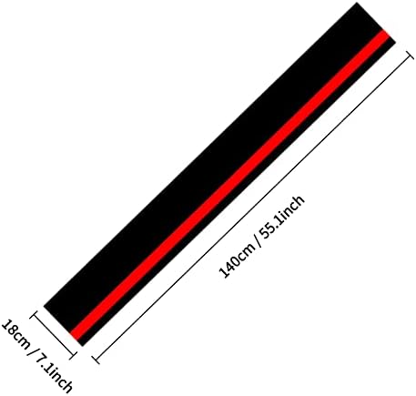 LANZMYAN Araba Hood çıkartma DBS011 Evrensel Hood Yarış Vücut Yan Vinil Modifiye Şerit dış dekorasyon Çıkartması Siyah-Kırmızı
