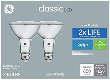 GE Classic 2'li Paket 75 W Eşdeğer Kısılabilir gün ışığı Par30 Uzun Boyunlu LED ışık Fikstürü ampuller