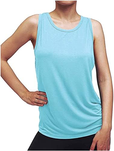 Yaz Bayan Egzersiz Üstleri, Aç Geri Tank Top Kadınlar için, Kravat Geri Spor Yoga Atletik Gömlek, Ayarlanabilir Kayış