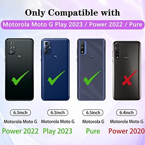 Motorola Moto G Pure/G Power(2022)/G Play(2023) için Oqplog Kızlar için Ağır Hizmet Tipi Telefon Kılıfı Çocuklar Kadın