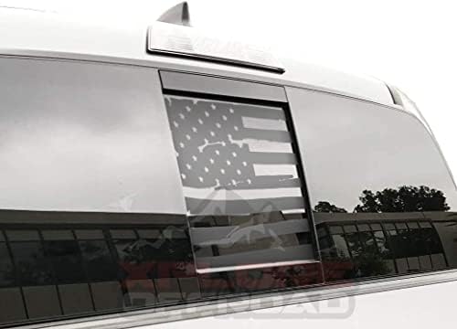 XPLORE OFFROAD Arka Orta Cam Amerikan Bayrağı Vinil Çıkartması ile Uyumlu Toyota Tacoma -2022 / Mat Siyah / Önceden