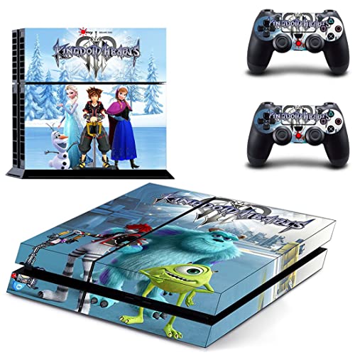 Oyun Sora Krallık Rol yapma PS4 veya PS5 Cilt Sticker Kalpler PlayStation 4 veya 5 Konsolu ve 2 Kontrolörleri Çıkartması
