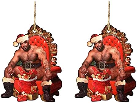 2 ADET Barry Ahşap Yılbaşı Süsü Komik Ahşap Süs 2022 Noel Noel Tatili 2D Süsleme (Tek Taraflı)