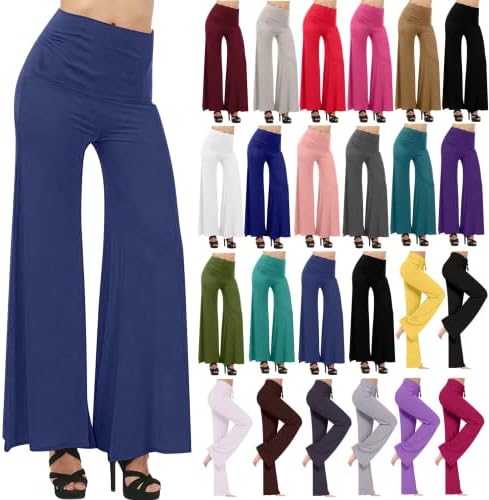 Bayan Yoga Sweatpants Yüksek Belli Flare İş Tulumları İpli Düğme Rahat Koşu Salonu Düz Bacak Elastik Pantolon