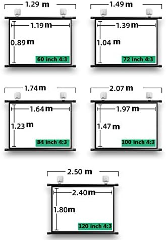 WOGQX 60/72/84/100/120 İnç projeksiyon perdesi, 4: 3 HD 4K 3D Manuel Mobil Taşınabilir Projeksiyon Ekranı, 120 inç