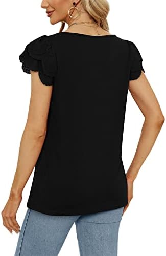 Yazlık gömlek Kadınlar için 2023 Moda Kare Boyun Kolsuz düz kolsuz bluz Casual Gevşek Kat Tatil Bluzlar