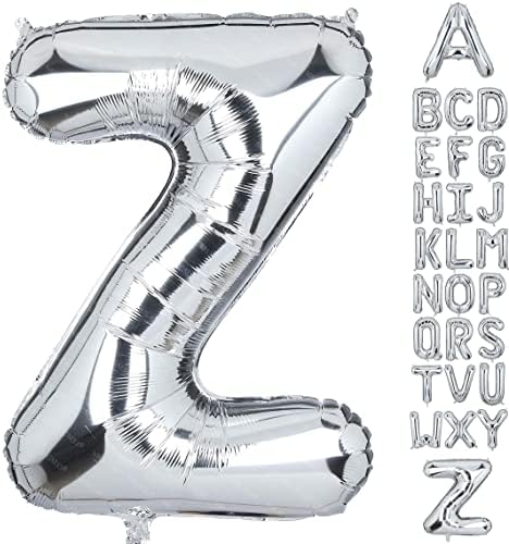 40 İnç Büyük Harf Z Folyo Balonlar Gümüş Büyük Alfabe Mylar Helyum Balon Doğum Günü Partisi Dekorasyon Malzemeleri