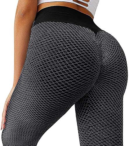 TİK Tok Tayt 2 Adet Kadınlar Yüksek Bel Kalça Popo Kaldırma Yoga Pantolon Kabarcık Tayt Karın Kontrol Egzersiz Streç