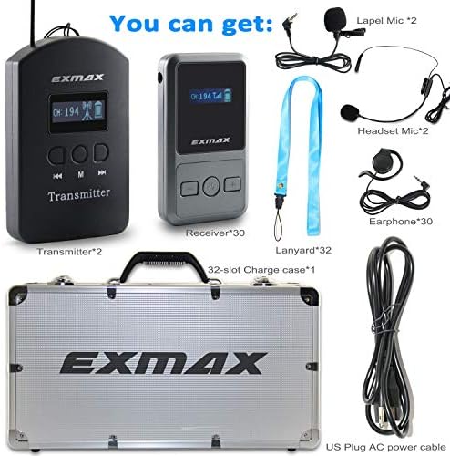 EXMAX EX-200N UHF Kablosuz Tur Rehberi Sistemi Kilise Çeviri Ekipmanları Atış Poligonu Eğitimi, Katedral, Kültürel