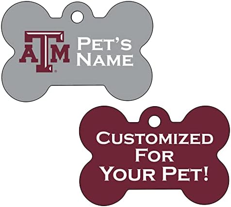 Texas A & M Aggies 2 Taraflı Evcil Hayvan Kimliği Köpek Etiketi | Resmi Lisanslı / Evcil Hayvanınız için Kişiselleştirilmiş