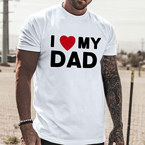 XXBR babalar Günü Kısa Kollu erkek t-shirtleri, 2022 Yeni Yaz Babamı Seviyorum Baskı Slim Fit Temel Üstleri Crewneck