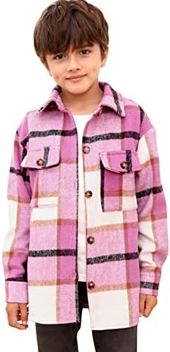 Toddler Uzun Kollu Ekose Ceket Bebek Erkek Kız Düğme Aşağı Pazen Kalın Gömlek Sonbahar Kış Ceket Çocuk için