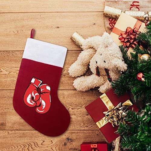 Kırmızı boks eldiveni Kişiselleştirilmiş Noel Çorap Noel Şömine Aile Parti Asılı Süslemeleri