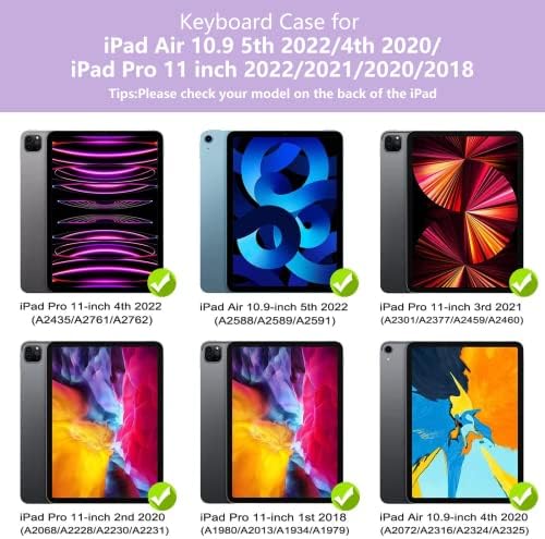 Klavye iPad kılıfı Pro 11 inç (4. Nesil 2022), iPad Hava 5. 4. Nesil Klavye Kılıfı, Dokunmatik İzleme Dörtgeni -360