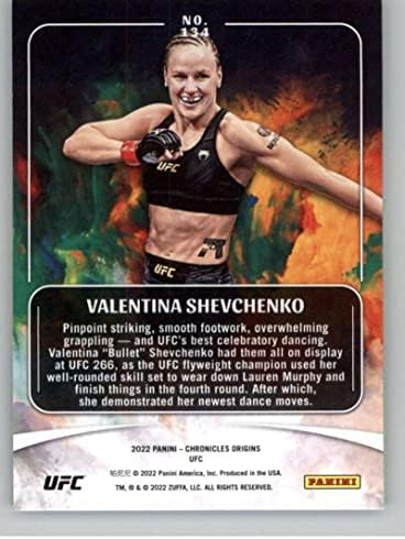 2022 Panini Chronicles UFC 134 Valentina Shevchenko Flyweight Origins Ham (NM veya Daha İyi) Durumda Resmi MMA Ticaret