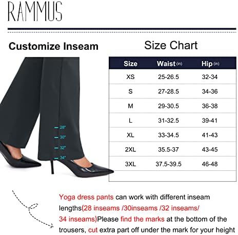 Rammus Bayan yoga elbisesi Pantolon 5 Cepler ile Yüksek Bel Streç İş Pantolonu Kadınlar için Bootcut Bacak Slacks