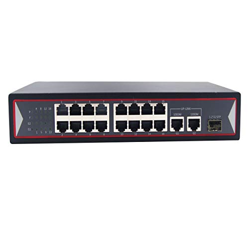 Primeda 16 Port PoE Anahtarı(16 PoE Bağlantı noktası +2 Gigbit Ethernet Uplink + 1 Gigbit SFP) Yönetilmeyen | 150