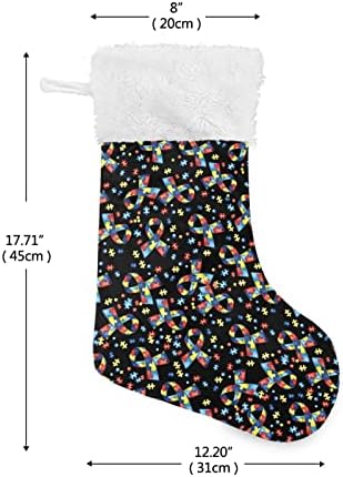 HJJKLLP Otizm Farkındalık Meme Kanseri Noel Çorap Büyük Şeker Çorap Stuffers Çocuklar Sevimli Kişiselleştirilmiş Çorap