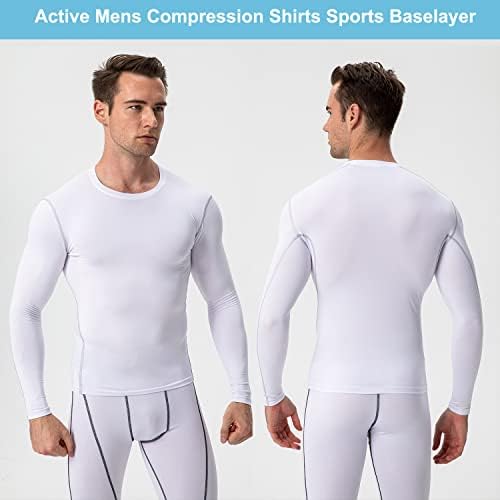 Erkek Atletik Sıkıştırma Gömlek Uzun Kollu Koşu Spor gömlekler Hafif Spor Taban Katmanı Fanila Serin Kuru