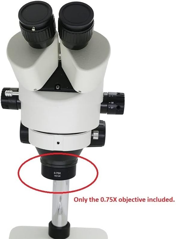 Mikroskop Aksesuarları 0.3 X 0.5 X 0.75 X 1X 1.5 X 2X Stereo Mikroskop Objektif Lens Laboratuar Sarf Malzemeleri (Renk: