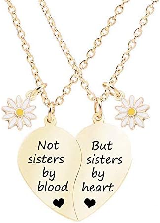 MJartorıa BFF Kolye 2 Bölünmüş Kalp Kolye Değil Sisters Kan Kolye En İyi Arkadaşı Dostluk Kolye Seti 2 Sevgililer