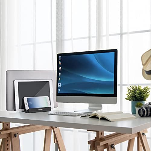 Hıvexagon Yükseltilmiş Dikey laptop standı 4 Yuvası ile Ayarlanabilir tablet telefon dizüstü bilgisayar tutucu Alüminyum