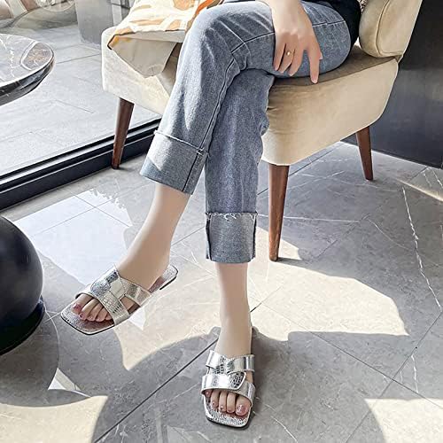 WASERCE Bayan Mücevherli Sandalet Boyutu 11 Sapanlar kadın Giyim Sandalet Dış Rahat Terlik Moda Düz Dipli Renk Ve