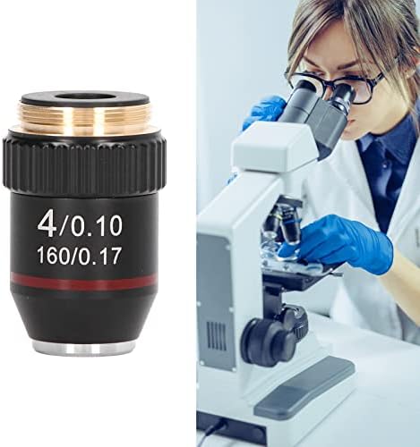 4X Yüksek Büyütme Lens, Mikroskop Objektif Evrensel Net 20.2 mm Arayüzü Konu Biyolojik Mikroskoplar için 18mm Çalışma