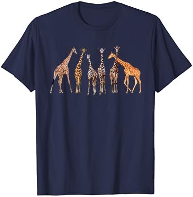 Sevimli Zürafa Tasarım Erkekler Kadınlar İçin Safari Hayvanat Bahçesi Zürafa Severler T-Shirt