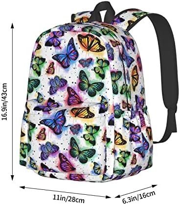 Bıunnru kelebek seyahat sırt çantaları 17 inç karikatür sırt çantaları Laptop sırt çantası için