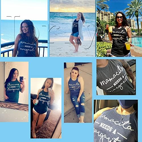 Mamacita İhtiyacı Margarita Kadın Komik Gömlek Egzersiz Üstleri Grafik Plaj Tatil Kıyafet Tees