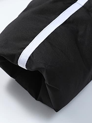 Erkek Ceket Erkekler için Ceketler Erkekler Mektup Grafik Kontrast Bant İpli Kapşonlu Kirpi Ceket Kazak Olmadan (Renk: