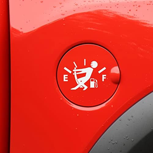 nuoozy Evrensel Araba Yakıt Deposu Kapağı Sticker Serin Dekoratif Vinil çıkartma Beyaz C001 (1 Adet)
