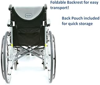 Karman S-115 Ergonomik Tekerlekli Sandalye 25 lbs, 16 Koltuk ve Hızlı Açılan Akslar, İnci Gümüş
